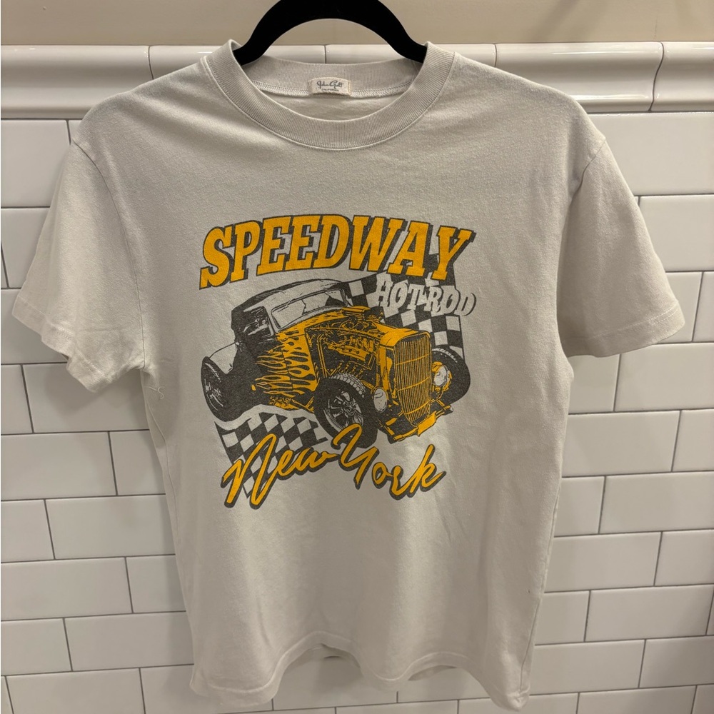 Brandy Melville J. Galt Speedway Graphic Tee Grey Small